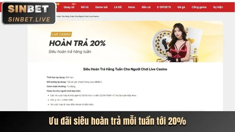 Thưởng Chào mừng Sòng bạc Trực tiếp